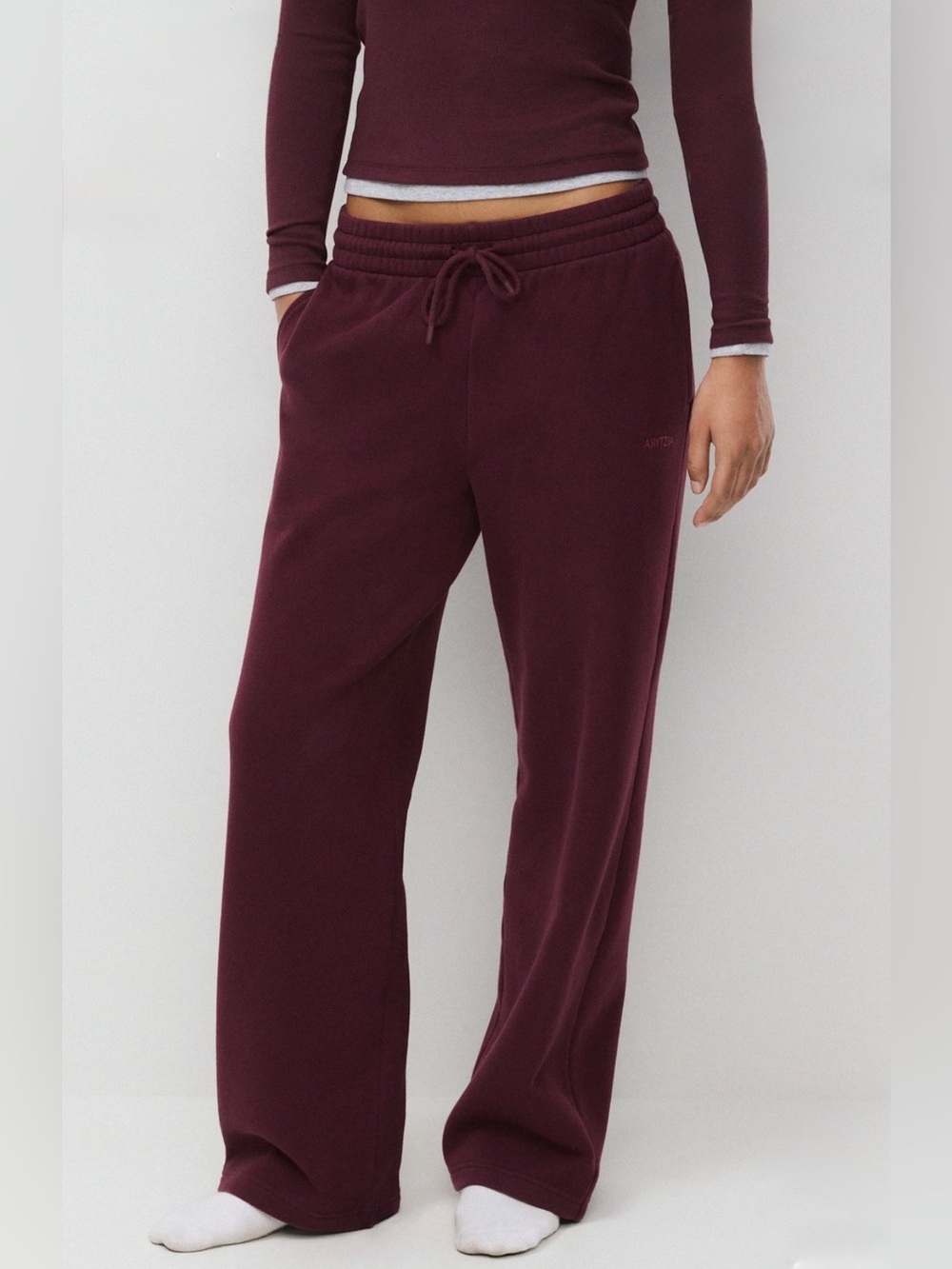 Cozy Sweatfleece Boyfriend Wide Sweatpant - Gala Plum